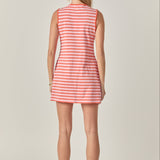Striped Knit Lace Up Dress
