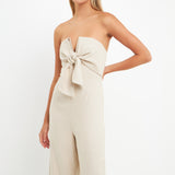 Bustier Front Tie Jumpsuit