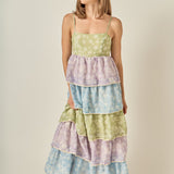 Floral Print Maxi Tiered Dress
