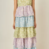 Floral Print Maxi Tiered Dress
