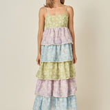 Floral Print Maxi Tiered Dress