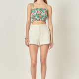 Floral Print Cropped Top