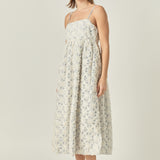Ribbon Embroidery Puff Dress