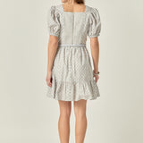 Floral Print Dress with Combo Braided Belt