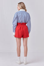 Load image into Gallery viewer, Red Linen Cuffed Shorts
