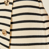 Striped Knit Skort with Button