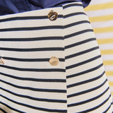 Striped Knit Skort with Button