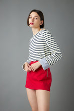 Load image into Gallery viewer, Striped Breton Tee with Fold Over Combo Cuff
