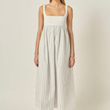 Tie Back Knit Combo Striped Maxi Dress