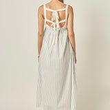 Tie Back Knit Combo Striped Maxi Dress