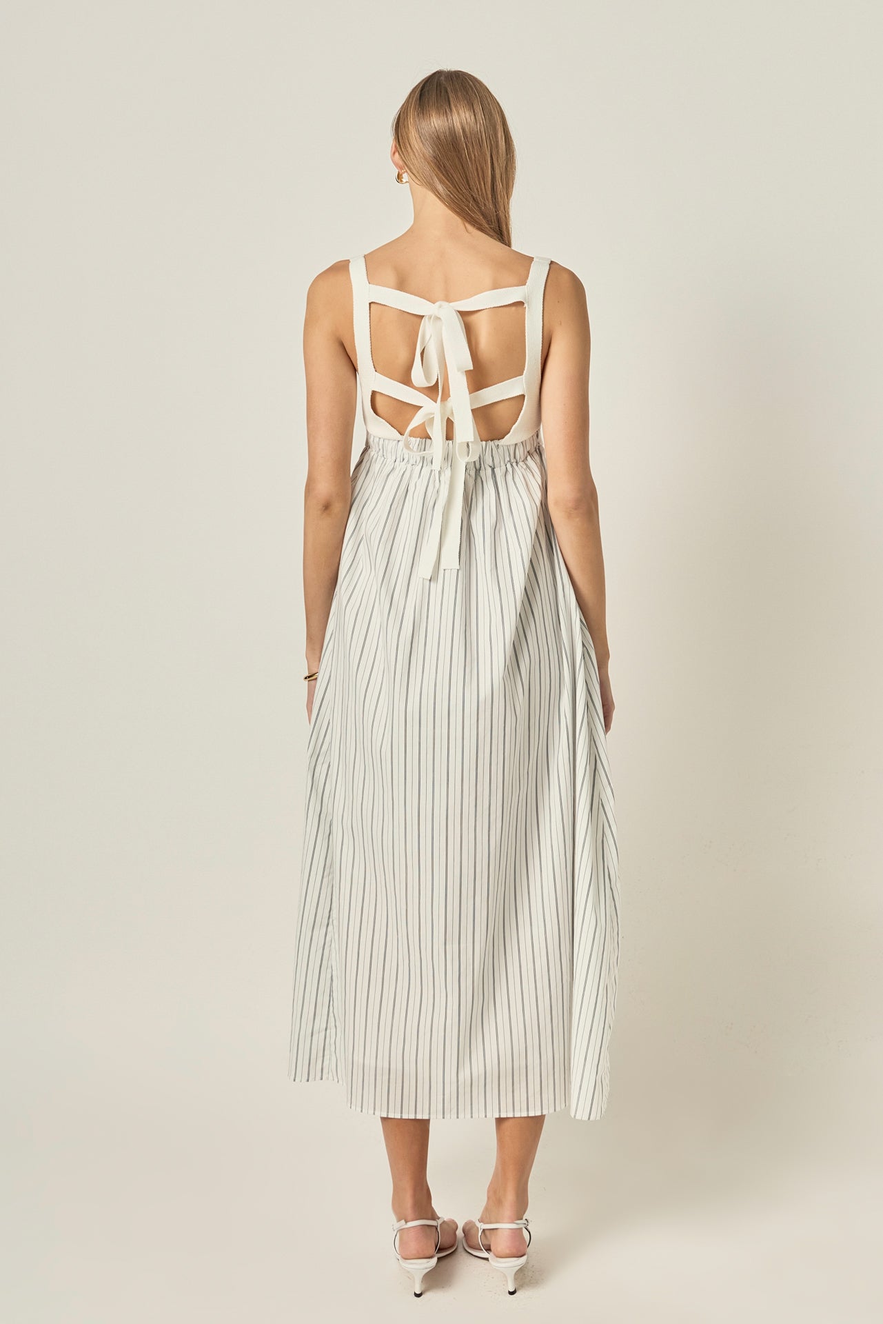 maxi dress with tie back English Factory