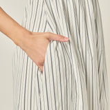 Tie Back Knit Combo Striped Maxi Dress