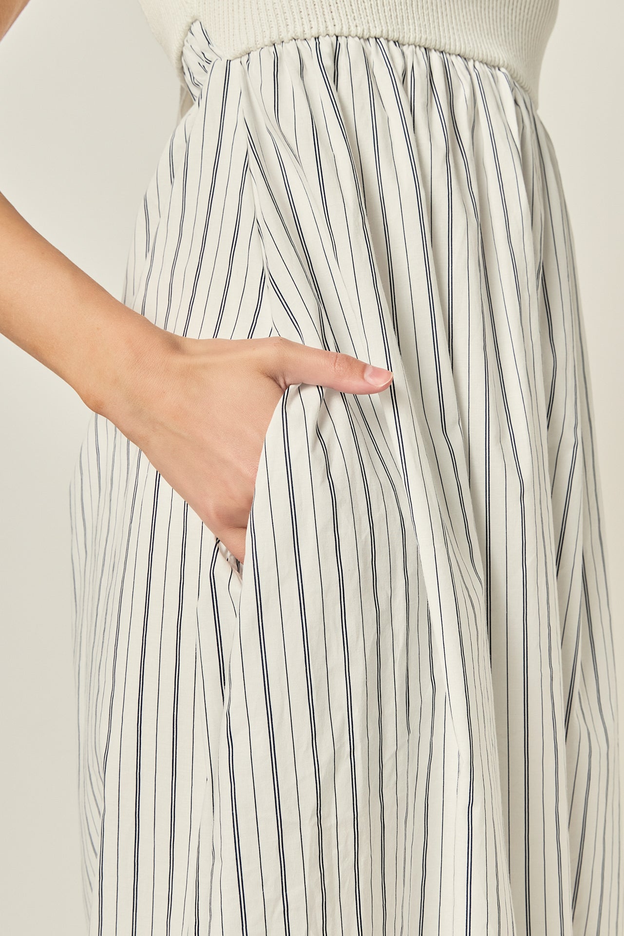 english factory high low knit combo dress English Factory