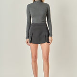 Satin Single Pleat Skort