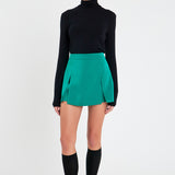 Satin Single Pleat Skort