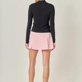 Satin Single Pleat Skort