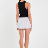 Satin Single Pleat Skort