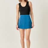 Satin Single Pleat Skort
