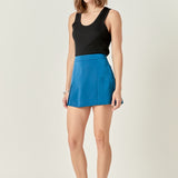 Satin Single Pleat Skort