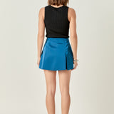 Satin Single Pleat Skort