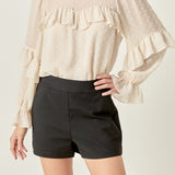 Swiss Dot Chiffon Ruffle Blouse