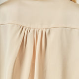 Silky Shirt with Poplin Combo Collar