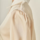 Silky Shirt with Poplin Combo Collar