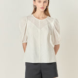Eyelet Puff Sleeve Top