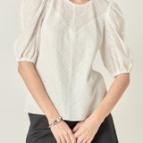 Eyelet Puff Sleeve Top