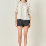 Eyelet Puff Sleeve Top