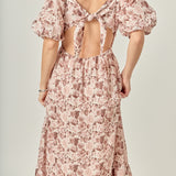Linen Floral Maxi Dress