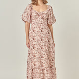 Linen Floral Maxi Dress