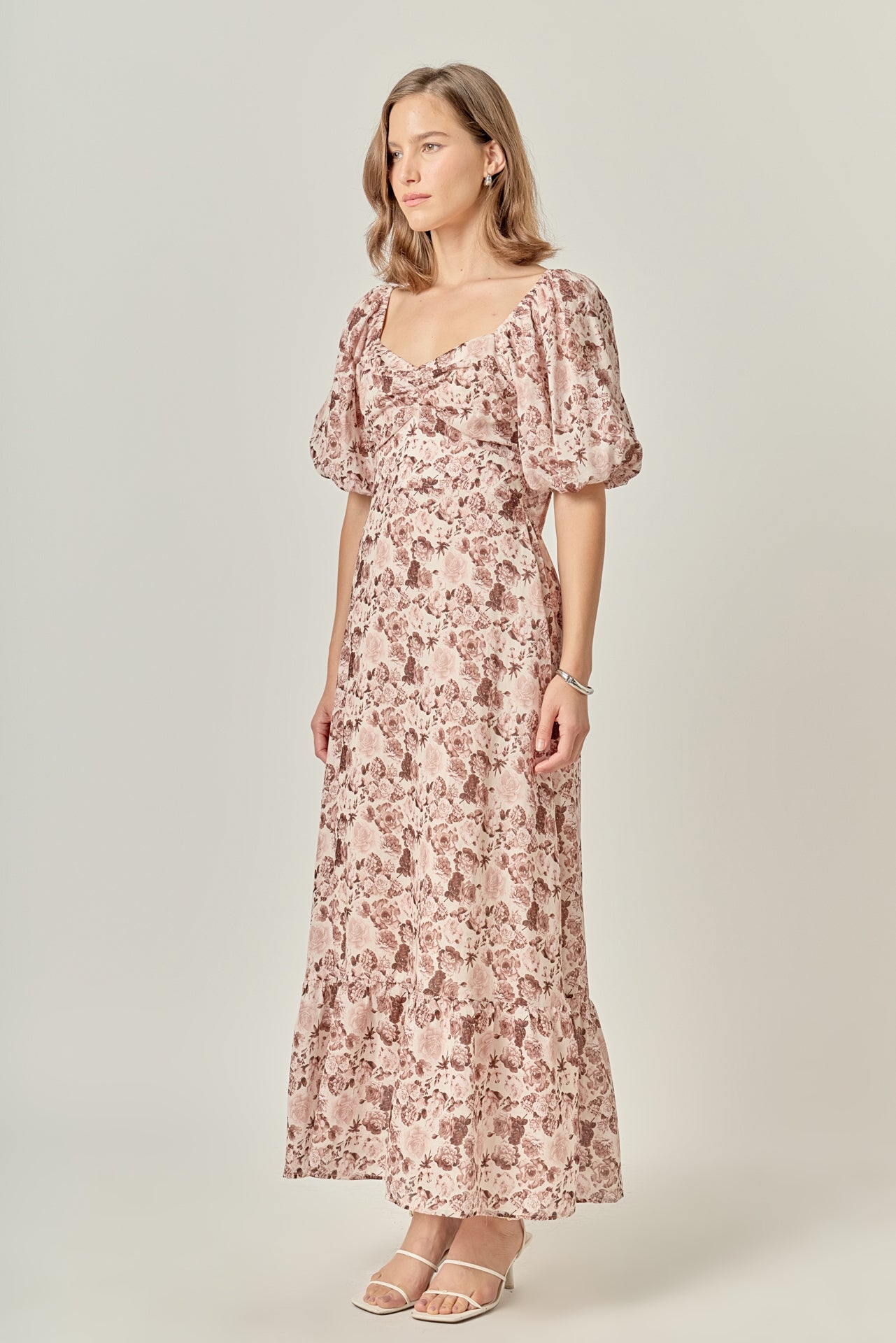 Linen Floral Maxi Dress – English Factory