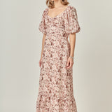 Linen Floral Maxi Dress