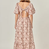 Linen Floral Maxi Dress