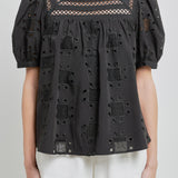 Square Neck Embroidered Top