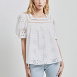 Square Neck Embroidered Top