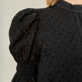 Embroidered Swiss Dot Maxi Dress