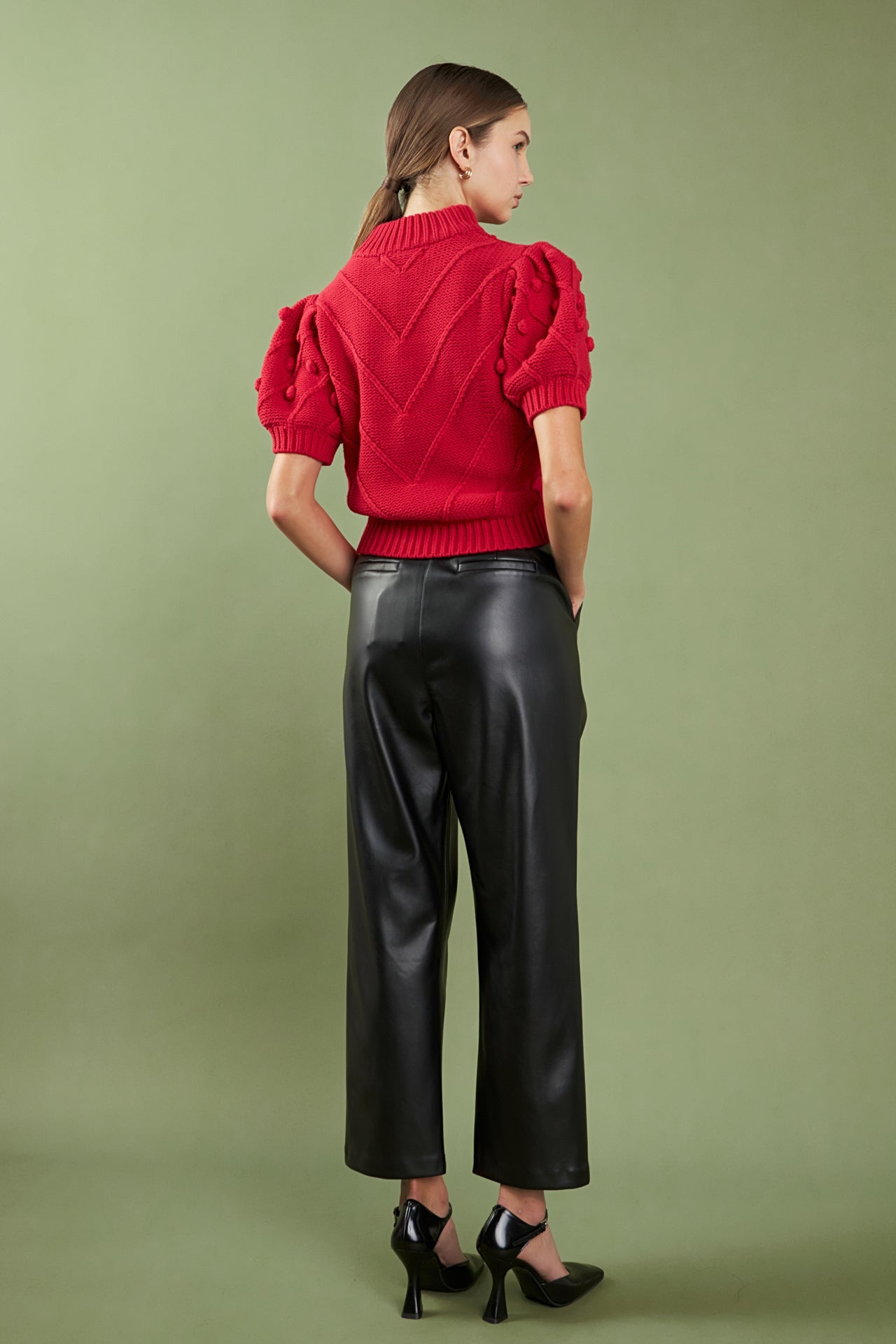 Pleated on sale leather pants