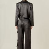 Cropped Satin Blazer