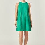 Pleated A-line Knit Mini Dress- Sold Out