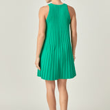 Pleated A-line Knit Mini Dress- Sold Out
