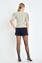 Load image into Gallery viewer, Short Puff Sleeve Knit Cardigan
