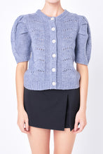 Load image into Gallery viewer, Short Puff Sleeve Knit Cardigan
