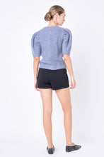 Load image into Gallery viewer, Short Puff Sleeve Knit Cardigan
