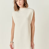 Mock Neck Sleeveless Shift Dress