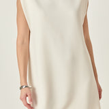 Mock Neck Sleeveless Shift Dress
