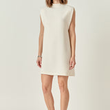 Mock Neck Sleeveless Shift Dress
