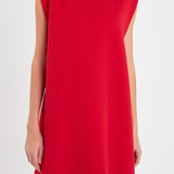 Mock Neck Sleeveless Shift Dress