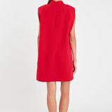 Mock Neck Sleeveless Shift Dress